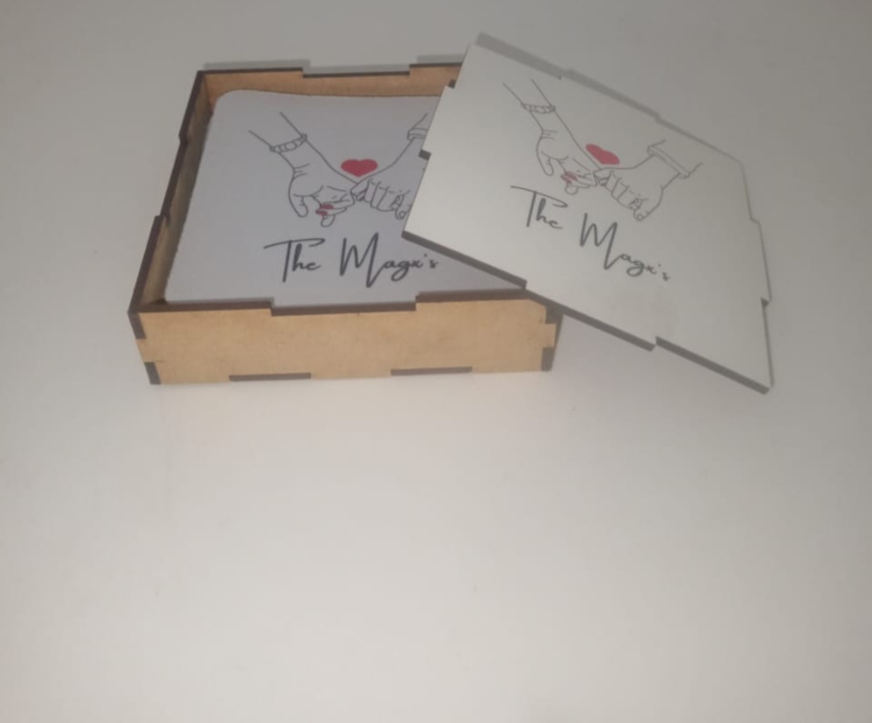 6 Rubber Coasters With Container